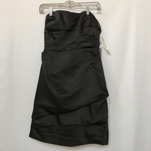 DAVID'S BRIDAL STRAPLESS RUCHED MINI BLACK 4